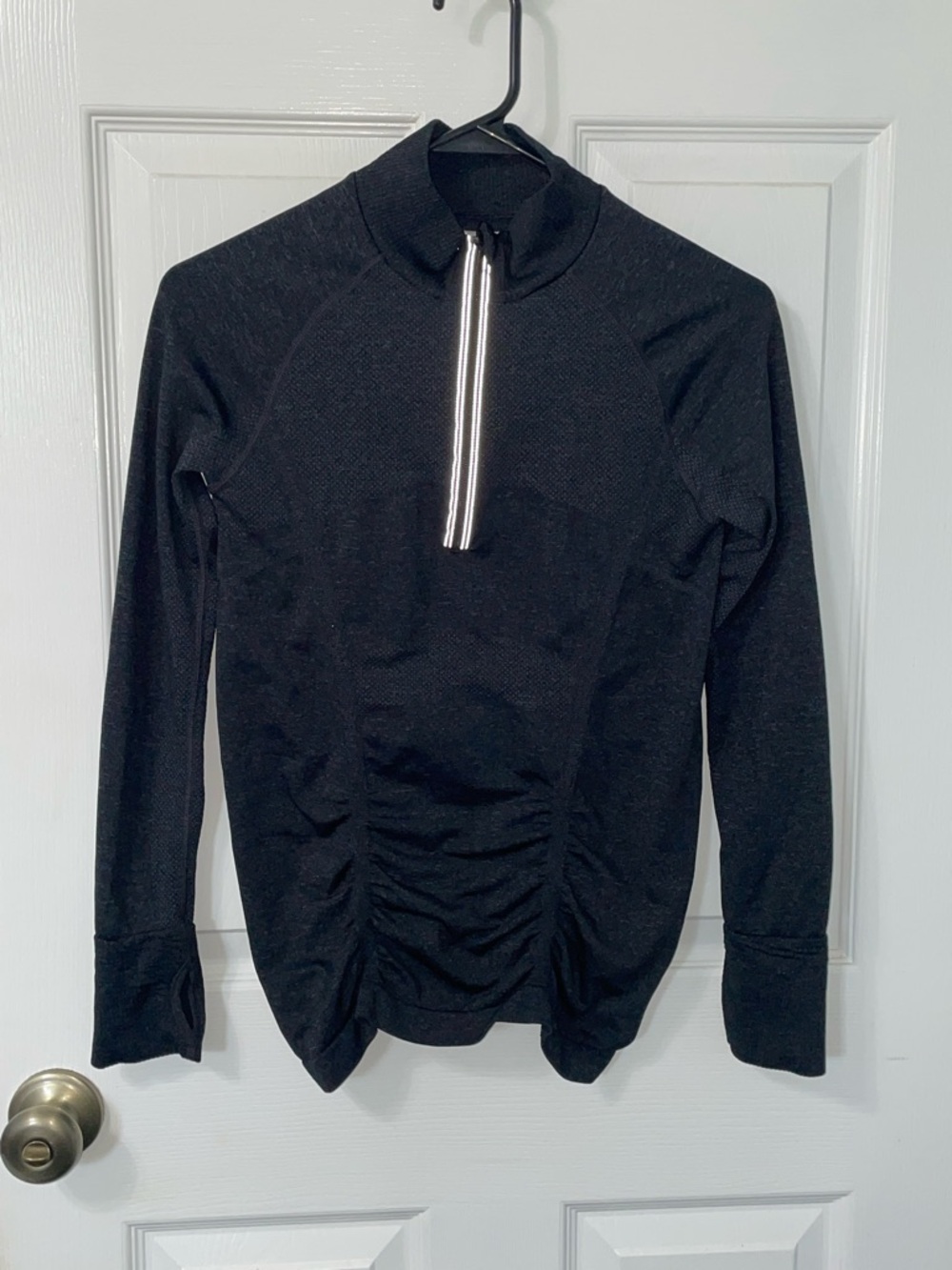 Athleta Charcoal Gray Half-Zip Long Sleeve Active Pullover